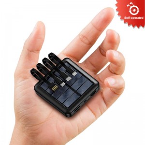 Mini black solar charger, 5000mAh/10000mAh/20000mAh