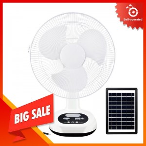 12INCH Solar desk fan with two bulbs