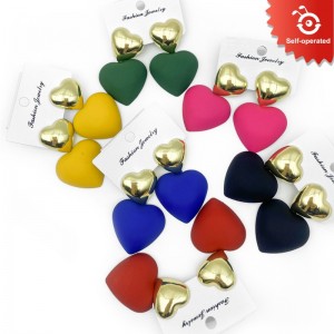 Heart Shaped Alloy Earrings(12cards/set)