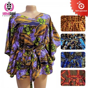 ANKARA BUTTERFLY BLOUSE WITH BELT AND HEAD TIE (MOQ/1PC)