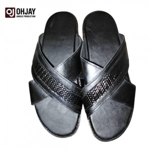 Cross-Strap Leather Slides