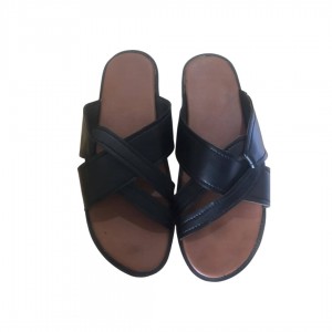 Black and brown slippers