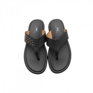Black palm slippers