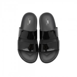 Black designer slippers