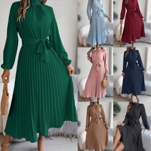 Elegant Pleated Midi Dress