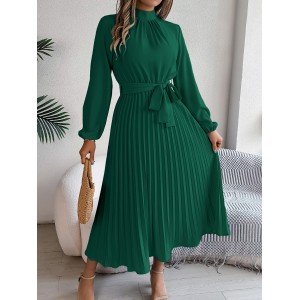 Elegant Pleated Midi Dress