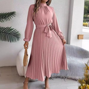 Elegant Pleated Midi Dress