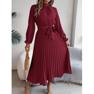 Elegant Pleated Midi Dress
