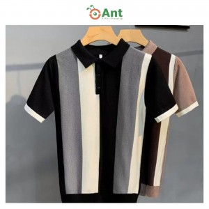 Retro Block-Stripe Knit Polo