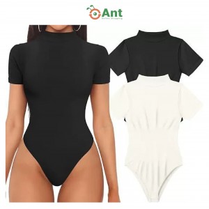 Chic High-Neck Ribbed Bodysuit