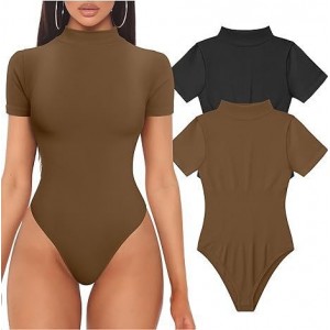 Chic High-Neck Ribbed Bodysuit