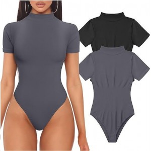 Chic High-Neck Ribbed Bodysuit