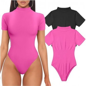Chic High-Neck Ribbed Bodysuit