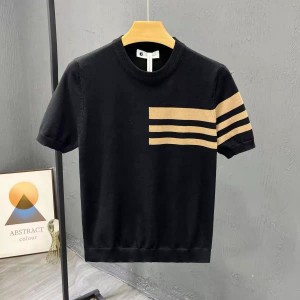 Executive Triple-Stripe Knit Tee
