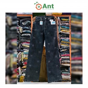 H&M Bow-Print High-Waisted Jeans